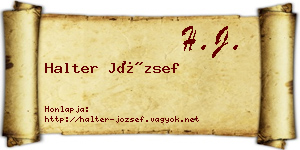 Halter József névjegykártya